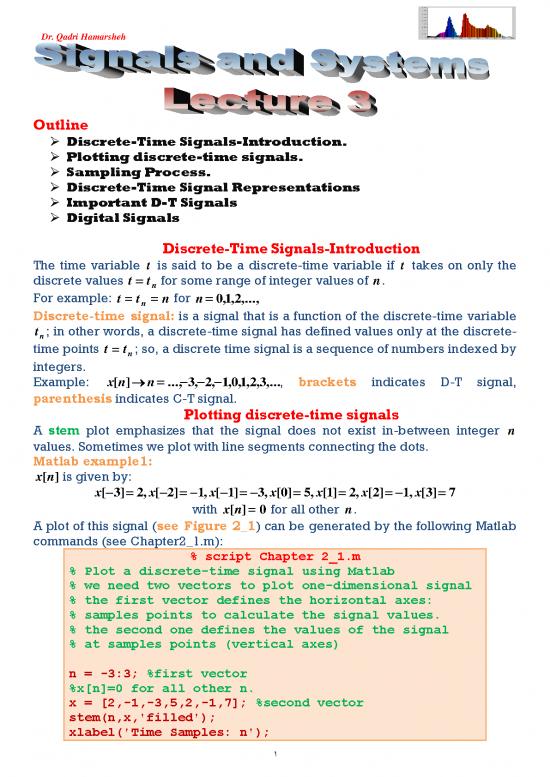 picture_Lecture 3  Discrete Time Signals Part 1 Ss