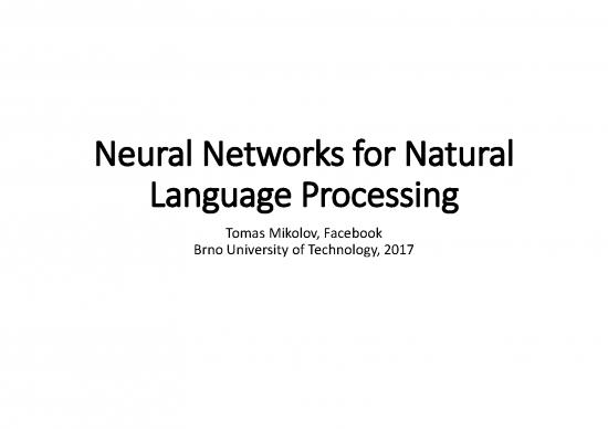 picture_Processing Pdf 180657 | Neural Networks For Natural Language Processing Slides