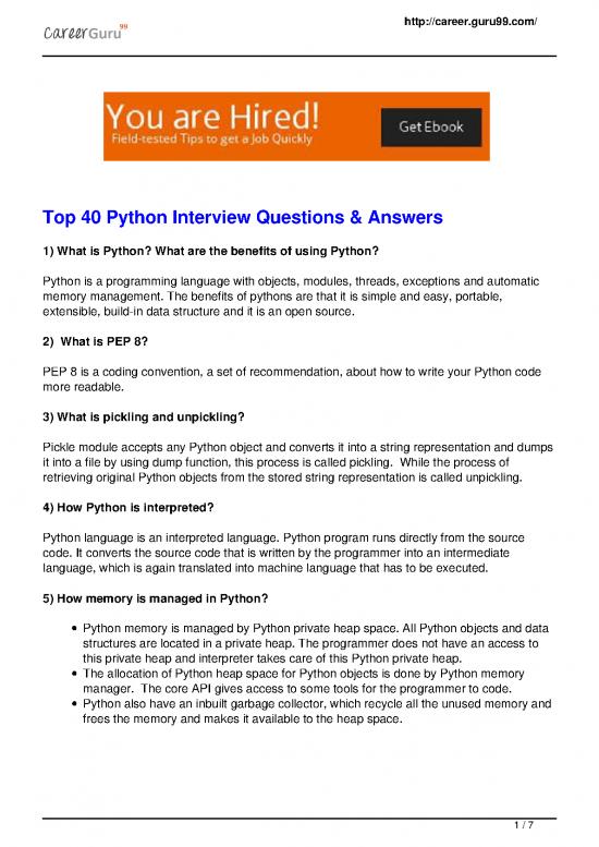 picture Python Pdf 182395 | Python Questions