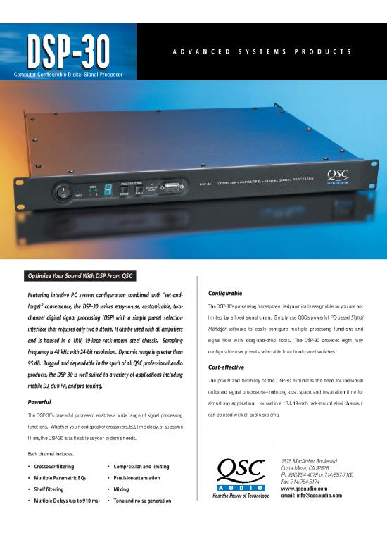 picture Processing Pdf 181171 | Q Dn Dsp Dsp30 Specs