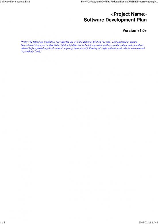 picture Software Development Plan Example Pdf 181045 | Rup Sdp Template