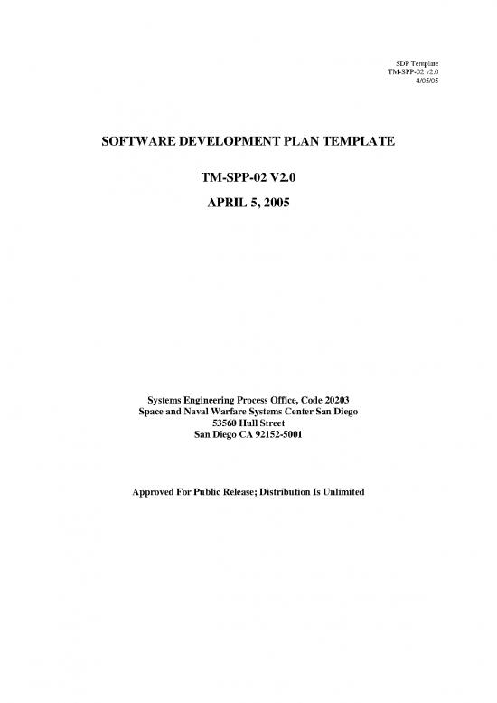 picture_Software Development Plan Example Pdf 180419 | Software Development Plan Template   Spawar