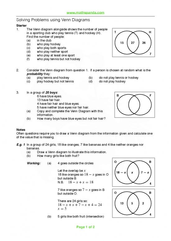picture_Solving Problems Using Venn Diagrams Lesson