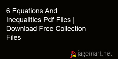 picture 6 Equations And Inequalities Pdf Files | Download Free Collection Files