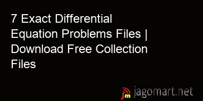 picture 7 Exact Differential Equation Problems Files | Download Free Collection Files