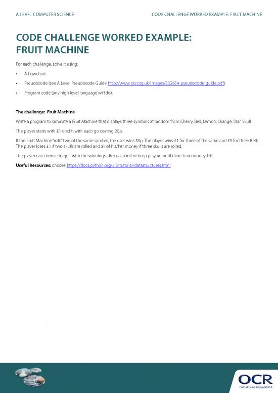 picture Python Pdf 184493 | 260929 Fruit Machine