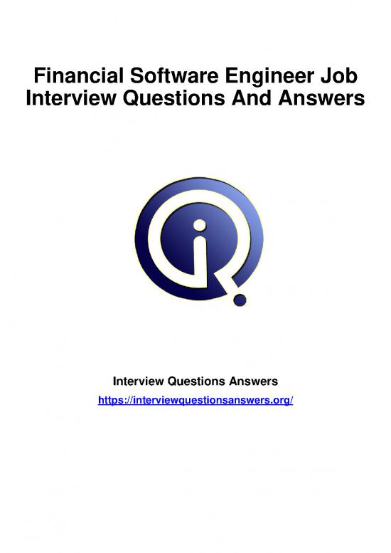 picture Software Engineer Pdf 184935 | 47207 Financial Software Engineer Interview Questions Answers Guide