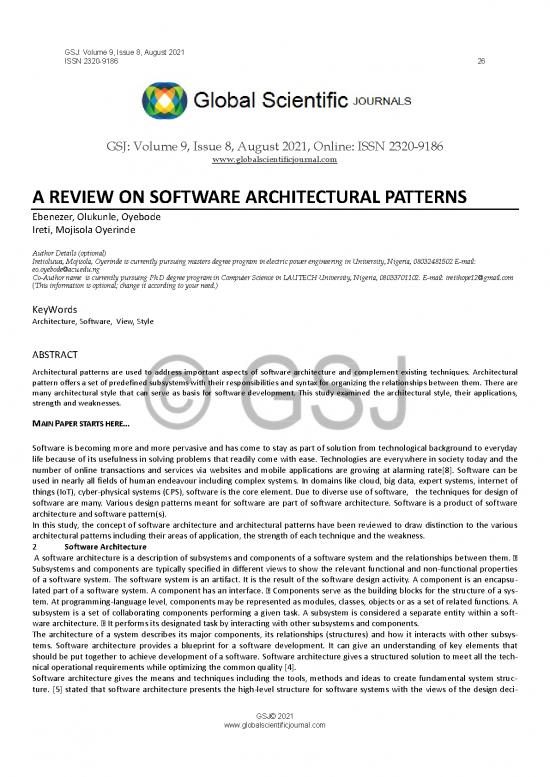 picture Software Architecture Patterns Pdf 183637 | A Review On Software Architectural Patterns