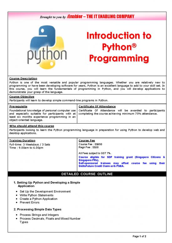 picture Python Pdf 183659 | Brochure Intro To Python Prog Ver1907