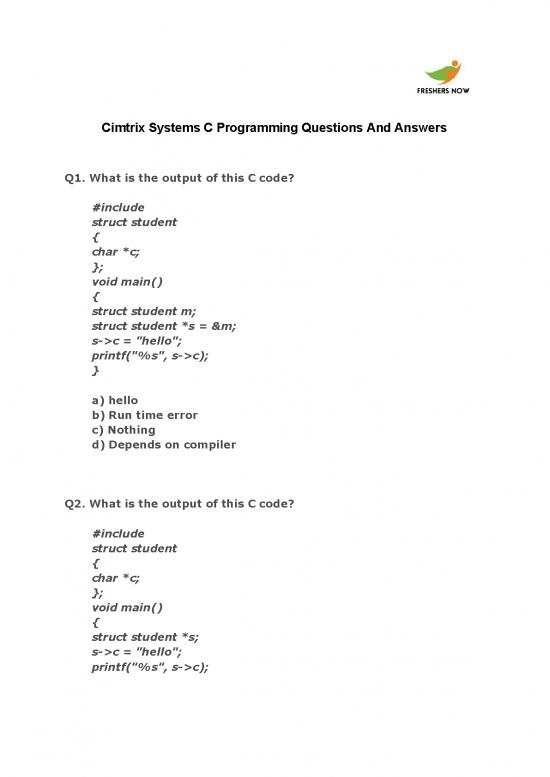 picture_Programming Pdf 183634 | Cimtrix Systems C Programming Questions And Answers
