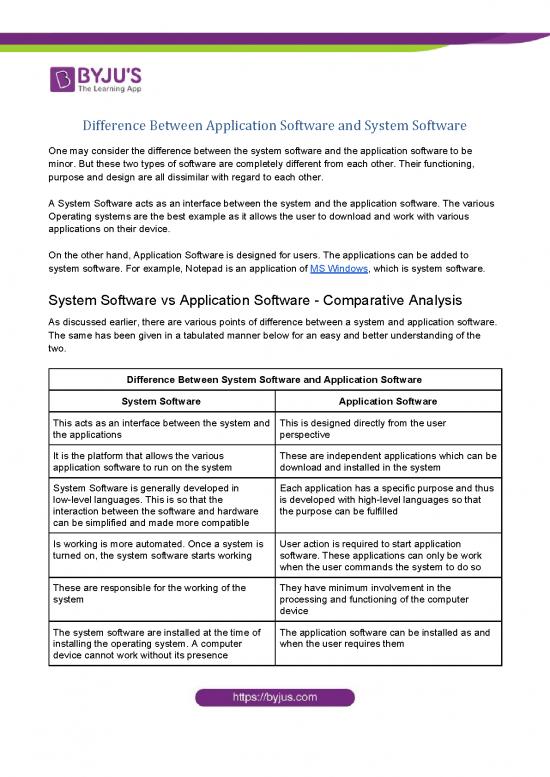 picture System Software Pdf 183882 | Difference Between Application Software And System Software