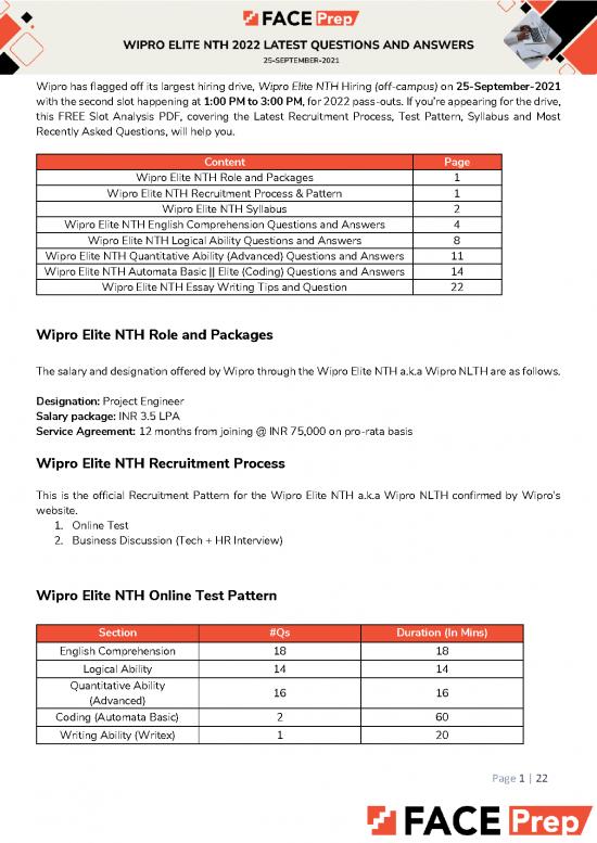 picture_Wipro Coding Questions With Answers Pdf 184837 | Face Prep  Wipro Nth Slot Analysis 25th Sep 2021 Slot 2