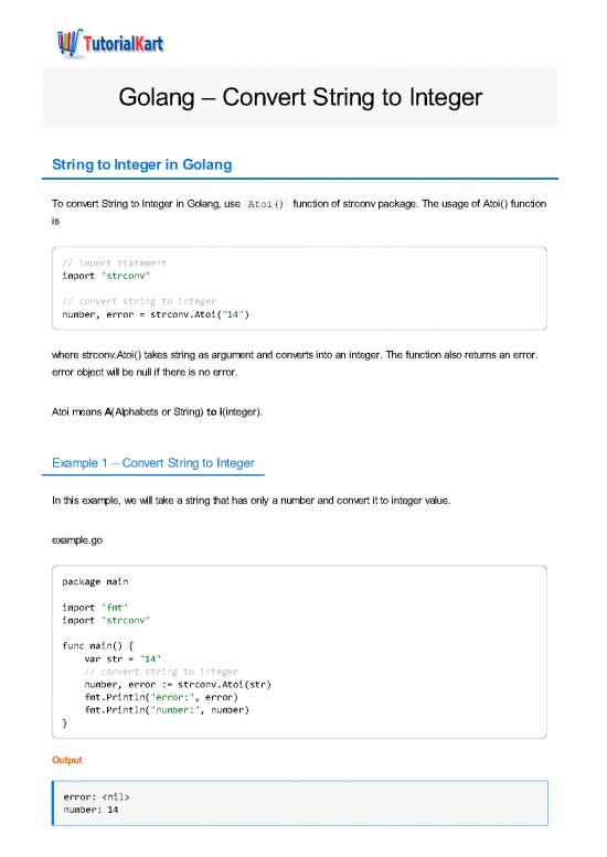 picture_Golang Pdf 184621 | Golang Convert String To Integer
