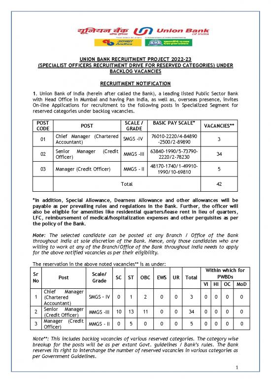 picture_Lease Template 184652 | Notiifcation Specialist Officer Recruitment Drive For Reserved Category Under Backlog Vacancies