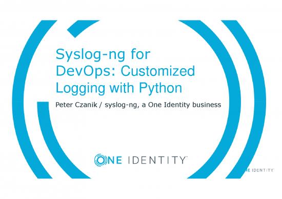 picture Python Pdf 183141 | Peter Czanik Syslog Ng For Devops Customized Logging With Python Min