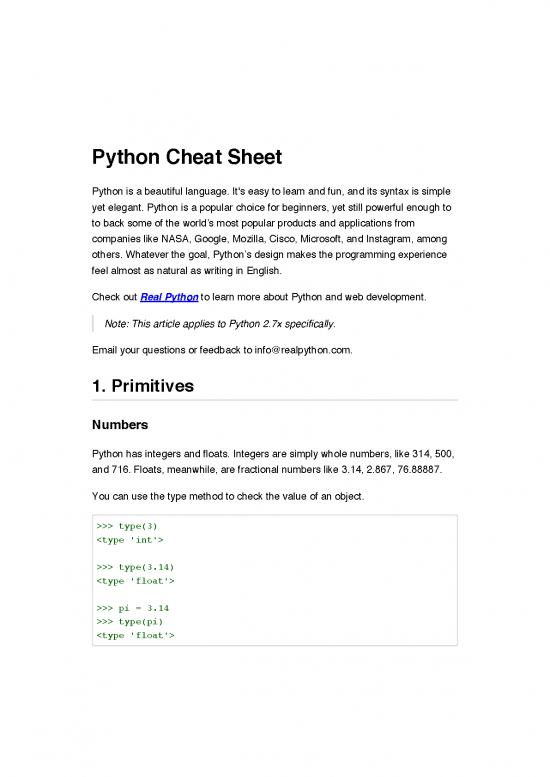 picture Python Pdf 184142 | Python Cheat Sheet V1