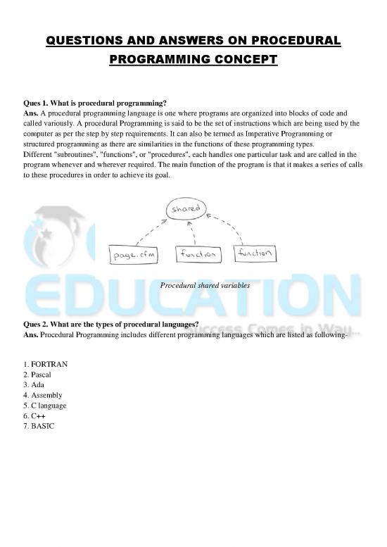 picture Programming Pdf 183852 | Questions And Answers On Procedural Programming Concept