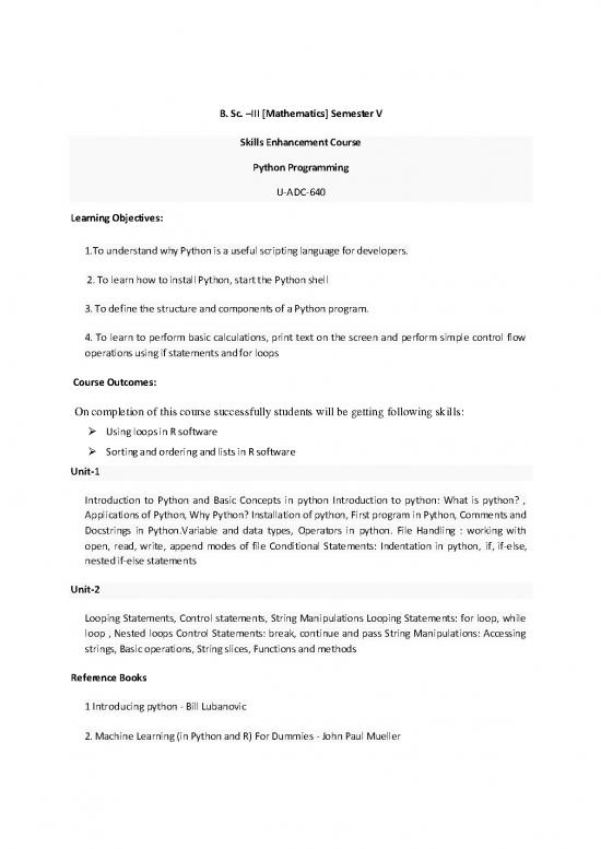 picture1_Python Pdf 184567 | Sc Iii  Sem Vi Skill  Python Programming
