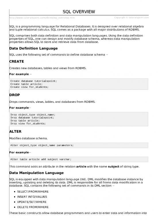 picture_Programming Pdf 184639 | Sql Overview