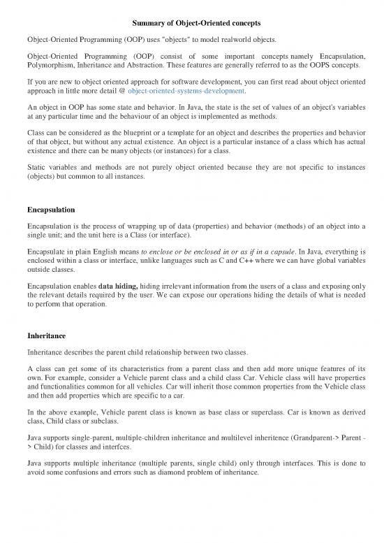 picture Programming Pdf 183196 | Summary Of Object Oriented Concepts