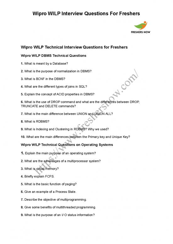 picture_Wipro Wilp Interview Q A For Freshers