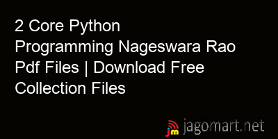 picture 2 Core Python Programming Nageswara Rao Pdf Files | Download Free Collection Files