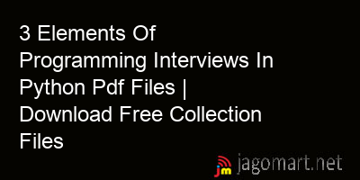 picture 3 Elements Of Programming Interviews In Python Pdf Files | Download Free Collection Files