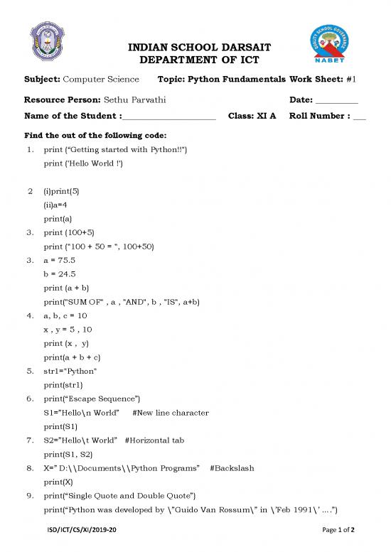 picture_Python Fundamentals Pdf 187173 | 1  Python Ws