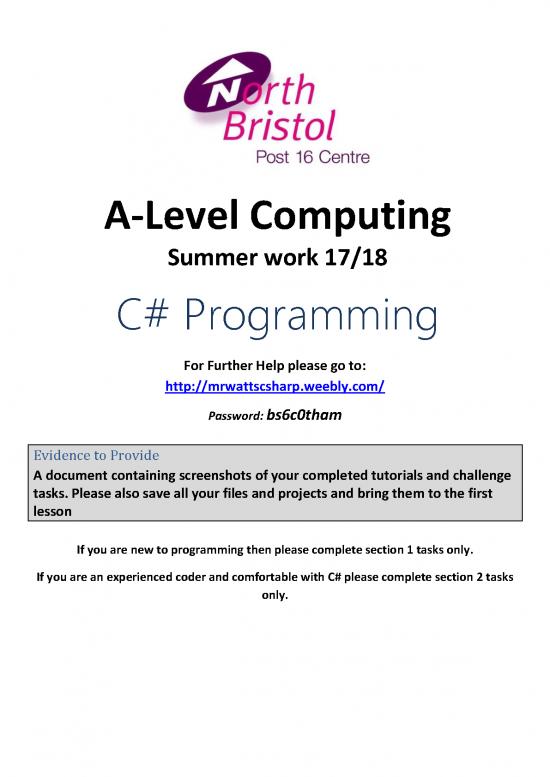 picture1_Programming Pdf 185935 | A Level Computing Summrwork 2017   C  Introduction