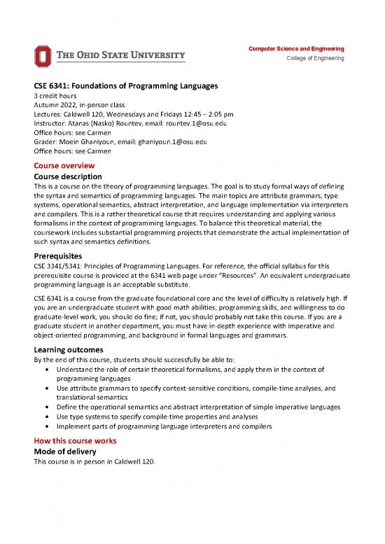 picture Principles Of Programming Languages Pdf 187460 | Cse 6341 Syllabus Au22