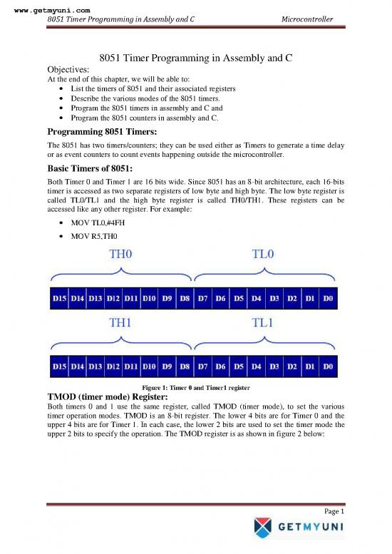 picture_Programming Pdf 185515 | Electrical Engineering Engineering Microcontroller 8051 Timer Programming In Assembly And C Notes