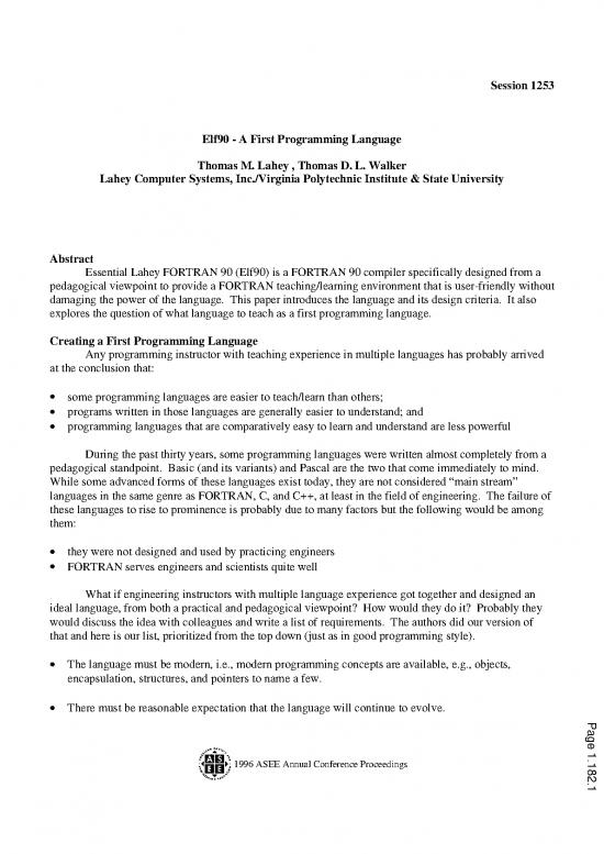 picture Fortran Pdf 187253 | Elf90 A First Programming Language