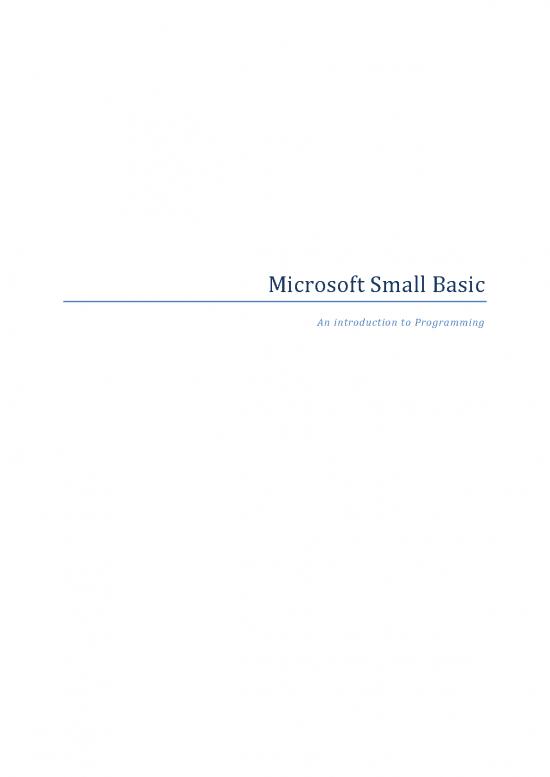 picture Programming For Beginners Pdf 186856 | Introducing Small Basic