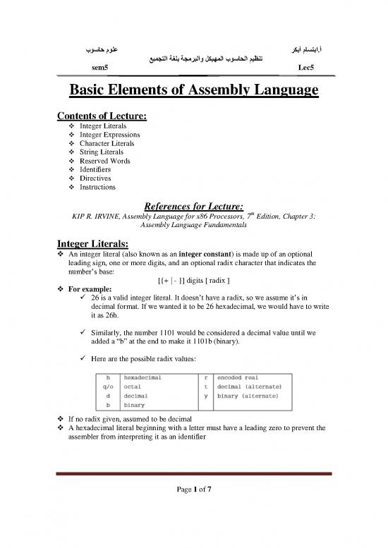 picture Assembly Language For X86 Processors Pdf 187019 | Lec5 Coasm2018
