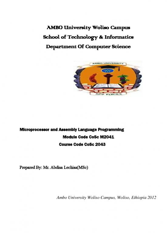 picture_Programming Pdf 185573 | Microprocessor And Assembly Language Prepared For Upload
