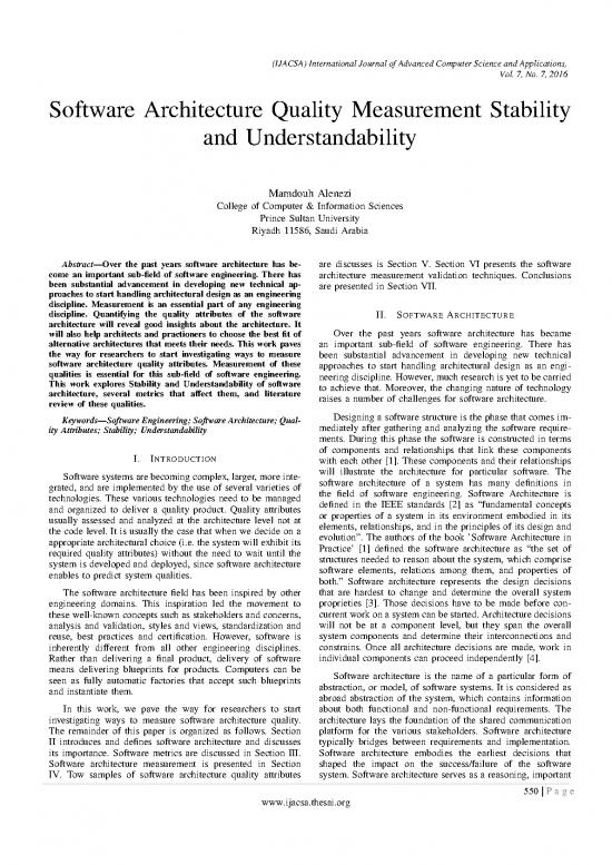 picture Software Architecture Pdf 185565 | Paper 75 Software Architecture Quality Measurement Stability