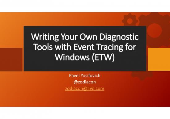 picture Windows Kernel Programming Pdf 187847 | Pavel Yosifovich Building Your Own Profiling And Diagnosis Tools With Event Tracing For Windows