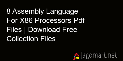 picture 8 Assembly Language For X86 Processors Pdf Files | Download Free Collection Files