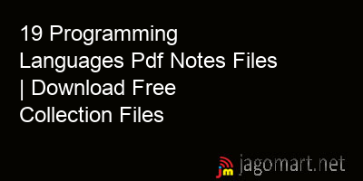 picture 19 Programming Languages Pdf Notes Files | Download Free Collection Files