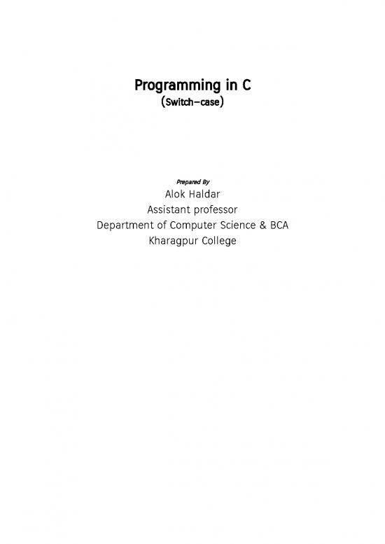 picture_Computer Science Thesis Pdf 188242 | 2311study Materials Of Bca Semester 1 C Programming Switch Case Lecture 5