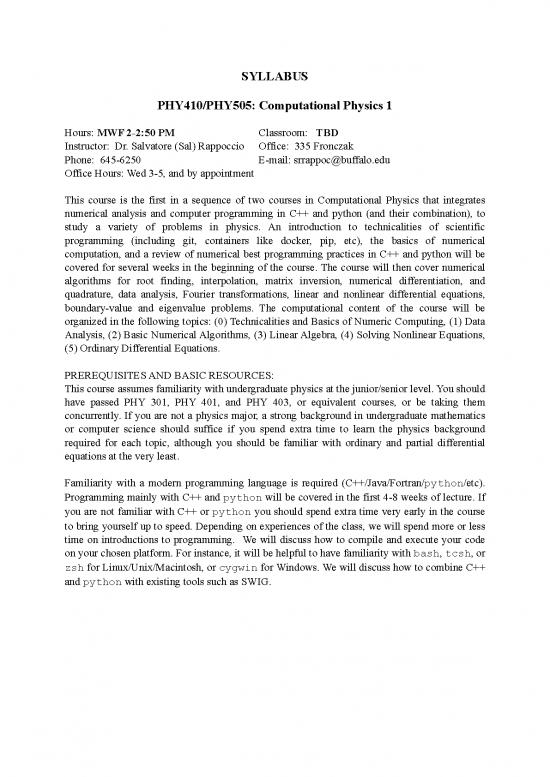 picture Computational Physics With Python Pdf 190336 | 410 Syllabus Eval Rappoccio Fall2019