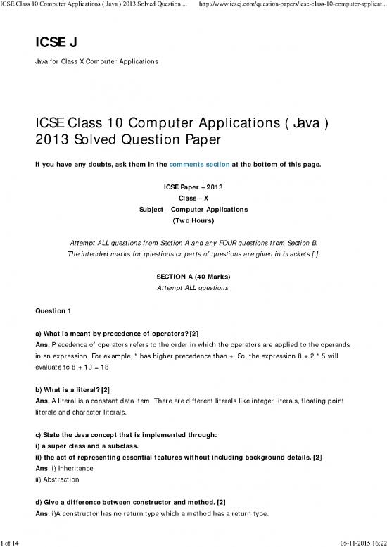 picture_5497 Icse Class 10 Computer Applications ( Java ) 2013 Solved Question Paper   Icse J