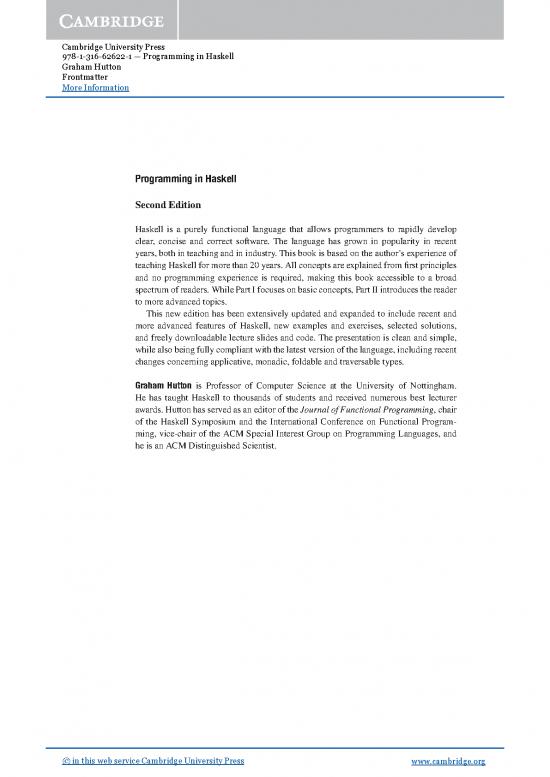 picture Programming In Haskell Pdf 188680 | 9781316626221 Frontmatter