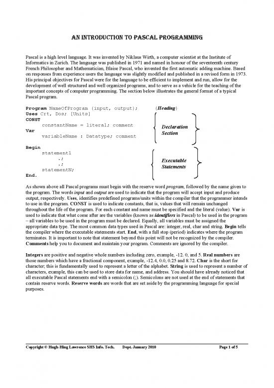 picture Machine Language Pdf 188684 | An Introduction To Pascal Programming Mod 2010