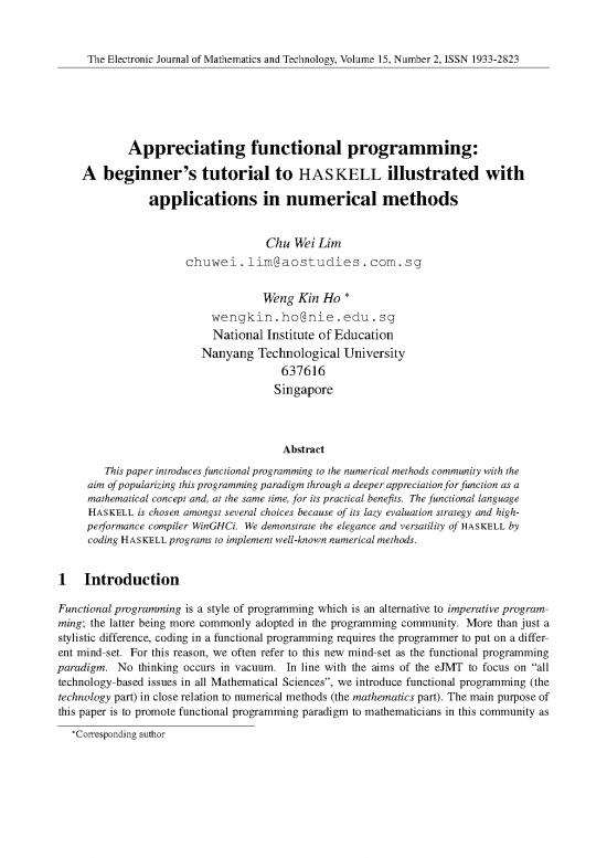 picture Programming In Haskell Pdf 190061 | Appreciating Functional Programming A Beginner&rsquo;s Tutorial To Haskell Illustrated With Applications In Numerical Methods