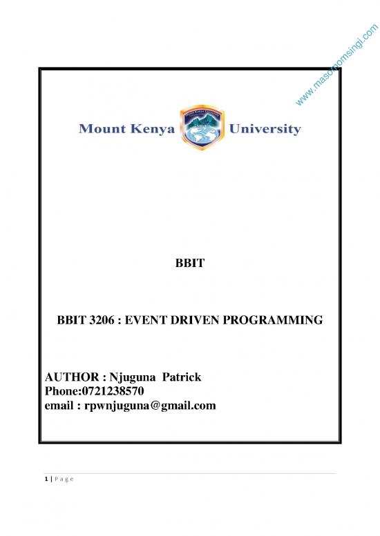 picture Visual Programming Pdf 189481 | Bbit 3306 Event Driven Programming