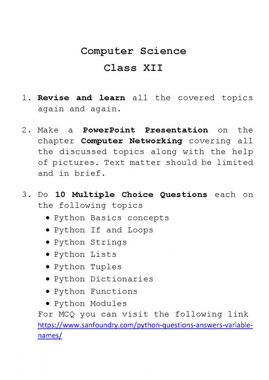 picture Python Exam Questions Pdf 188116 | C 12 Computer Science Hw