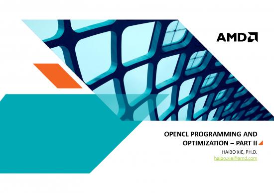 picture_Opencl Programming And Optimization   Part Ii