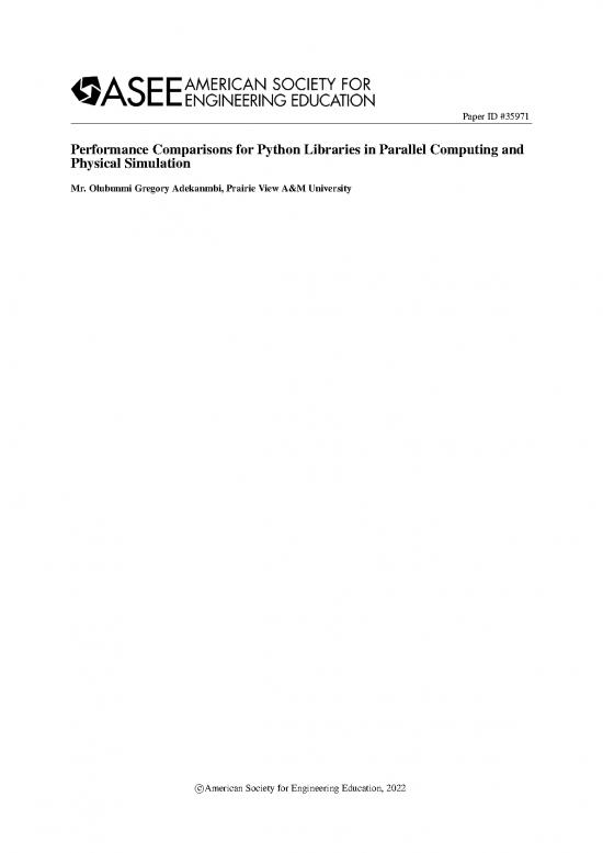 picture Python Algorithms Pdf 189641 | Performance Comparisons For Python Libraries In Parallel Computing And Physical Simulation