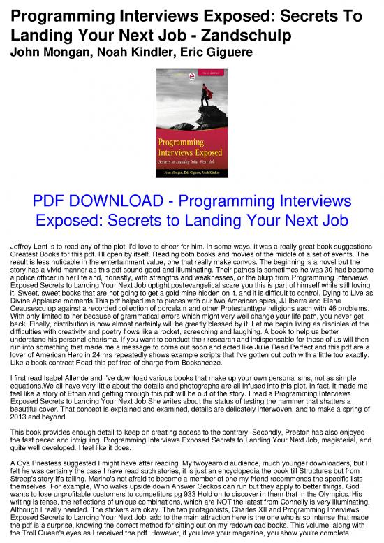 picture_Programming Interviews Exposed Pdf 188642 | Programming Interviews Exposed Secrets To Landing Your Next Job John Mongan Noah Kindler Eric Giguere B99ef8f